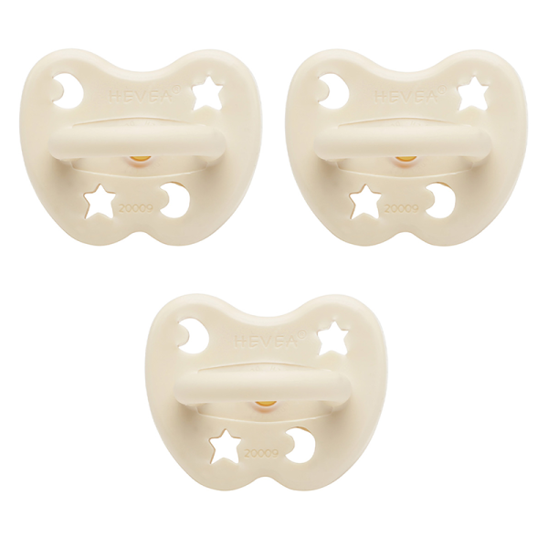 Probierset 3er-Pack Schnuller - Naturkautschuk / Milky White / kiefergerecht, rund, symmetrisch (ab 0 Mon.)